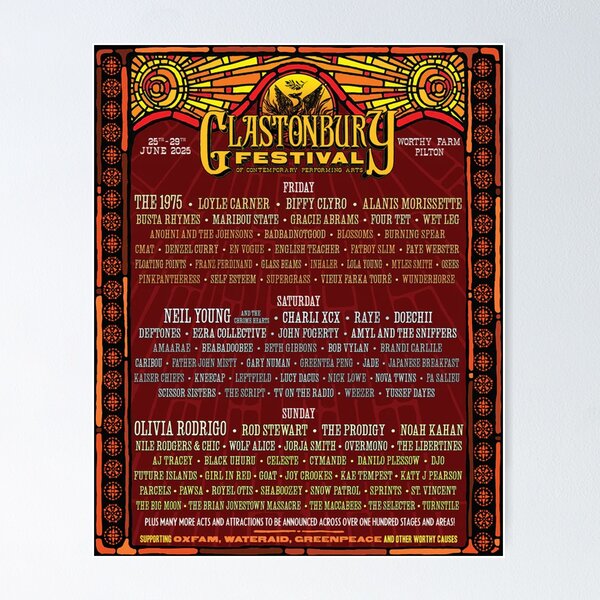 Retro Art Glastonbury Fest Poster
