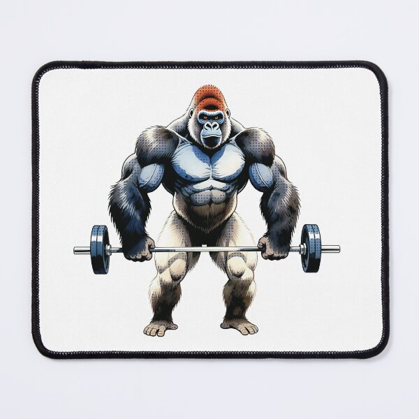 Item preview, Retro watercolor-style sticker of a gorilla at the gym designed and sold by Origen88.