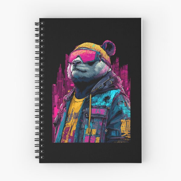 Item preview, Cyberpunk Panda with Neon Visor – Vaporwave Streetwear Design designed and sold by Meiersbeste.