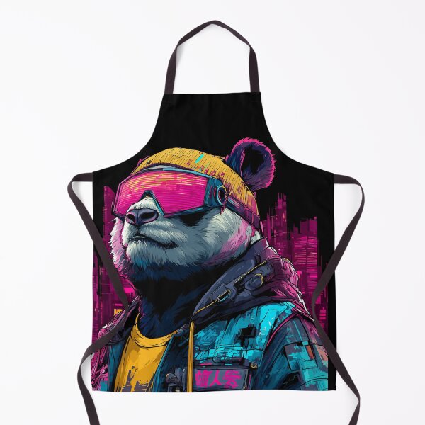 Item preview, Cyberpunk Panda with Neon Visor – Vaporwave Streetwear Design designed and sold by Meiersbeste.
