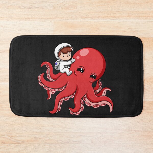 Item preview, Chibi Astronaut Riding a Giant Red Octopus – Funny Kawaii Space Design designed and sold by ColorSplash123.