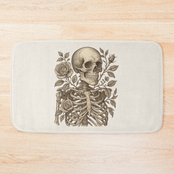 Item preview, Vintage Anatomical Bones & Botanicals – Skull and Ribcage Overlay designed and sold by Bratak.