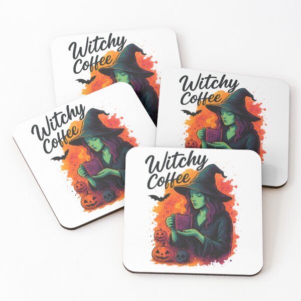 Item preview, Witchy Coffee – Spooky Halloween Witch with Magic Brew designed and sold by Trendora Studio.