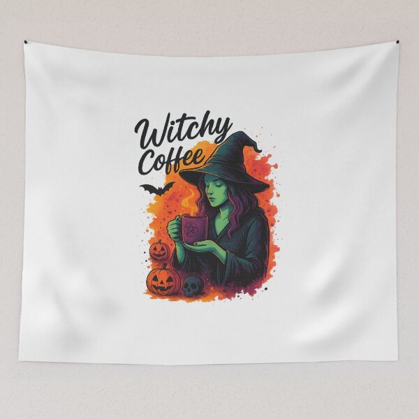 Item preview, Witchy Coffee – Spooky Halloween Witch with Magic Brew designed and sold by Trendora Studio.