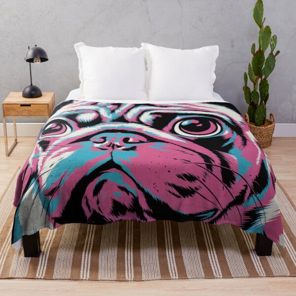 Item preview, Colorful Pop Art Pug Wall Art – Vibrant Dog Portrait Canvas Print designed and sold by jazzyfunky.
