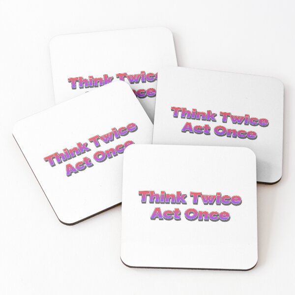 Item preview, Think Twice Act Once | Retro Gradient Text designed and sold by Colorful-Garden.
