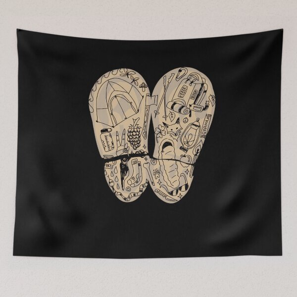 Item preview, Brown Hiking Boot Footprint Backpacking Doodles   designed and sold by cumazivydf96.