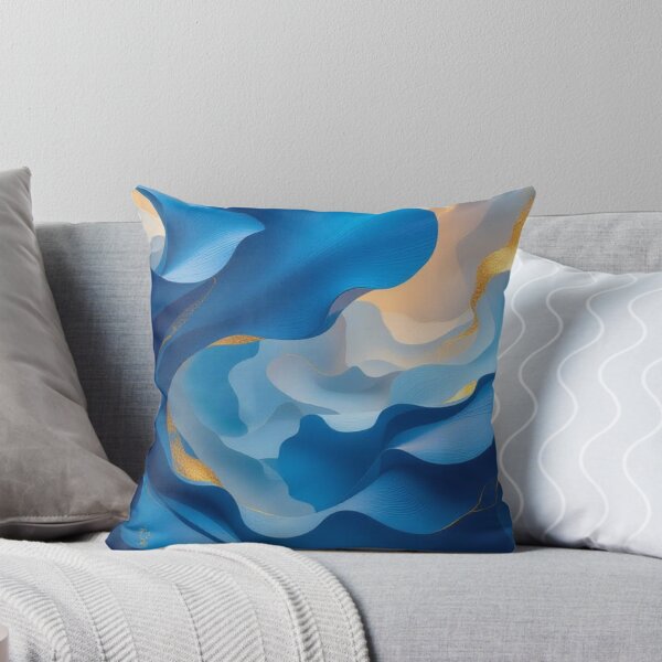 Item preview, Blue Vortex – Flowing Elegance in Gold and Deep Ocean Tones designed and sold by FotoworldEdel.