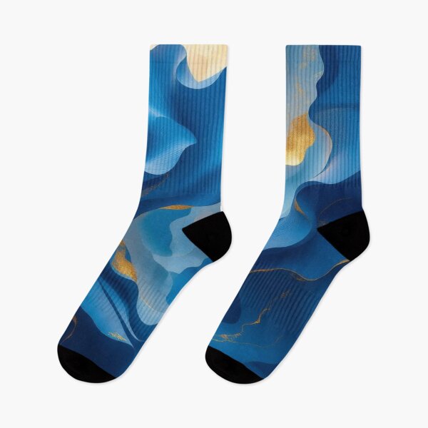 Item preview, Blue Vortex – Flowing Elegance in Gold and Deep Ocean Tones designed and sold by FotoworldEdel.