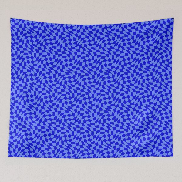 Item preview, Blue Abstract Retro Checkered Pattern designed and sold by sasyall.