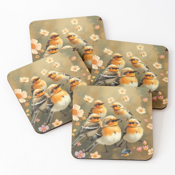 Item preview, Impressionistic Flock of Birds in Warm Tones designed and sold by sharon1210.