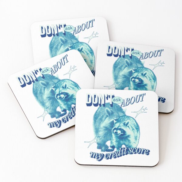 Aperçu de l'œuvre Raccoon blue funny ironic sticker cursed credit score gen z meme créée et vendue par DisgustangCO.