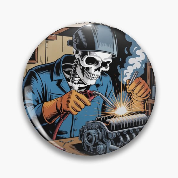 Item preview, Happy Halloween Welding Skeleton – Mechanic Car Engine Design designed and sold by Goodthreadz.