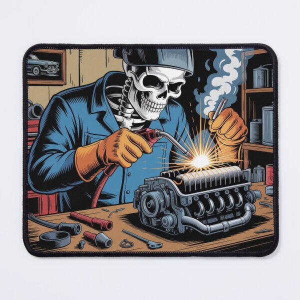 Item preview, Happy Halloween Welding Skeleton – Mechanic Car Engine Design designed and sold by Goodthreadz.