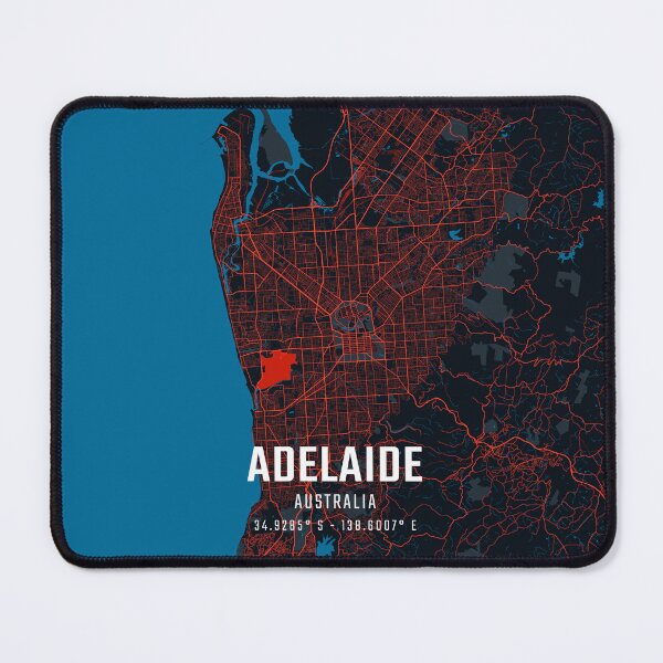 Item preview, Adelaide Red & Blue Minimalist Map designed and sold by HomeLivingCo.