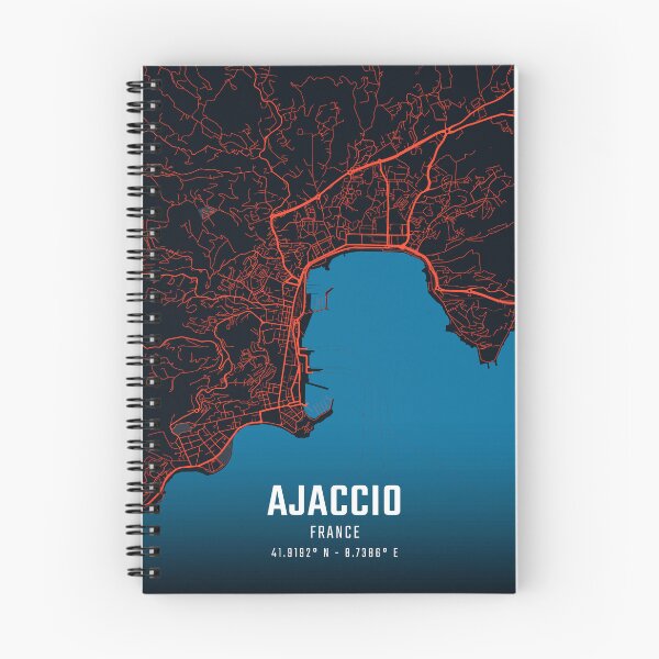 Item preview, Ajaccio Red & Blue Minimalist Map designed and sold by HomeLivingCo.