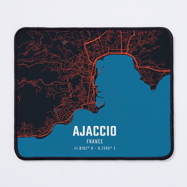 Item preview, Ajaccio Red & Blue Minimalist Map designed and sold by HomeLivingCo.