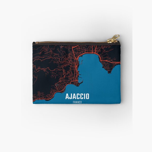 Item preview, Ajaccio Red & Blue Minimalist Map designed and sold by HomeLivingCo.