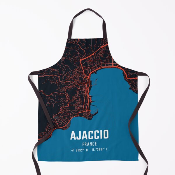 Item preview, Ajaccio Red & Blue Minimalist Map designed and sold by HomeLivingCo.