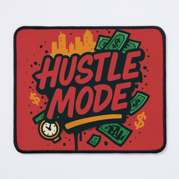 Item preview, HUSTLE MODE – Grind Hard Graffiti Tee designed and sold by PastimeMastery.