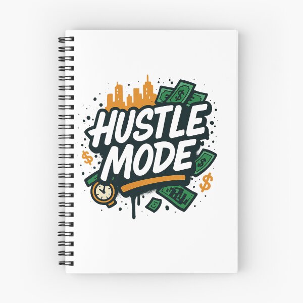 Item preview, HUSTLE MODE – Grind Hard Graffiti Tee designed and sold by PastimeMastery.