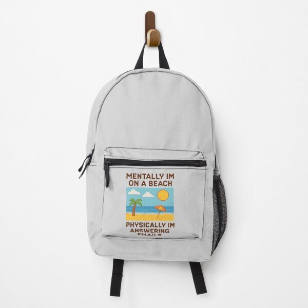 Item preview, Mentally I’m on a Beach Physically Answering Emails Pixel Art Quote designed and sold by Dragonfly-10.