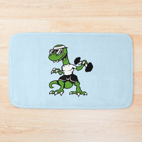 Item preview, T-Rex Gym Bodybuilder Dino Training Fitness Weights Muscles designed and sold by shirt-o-mat.