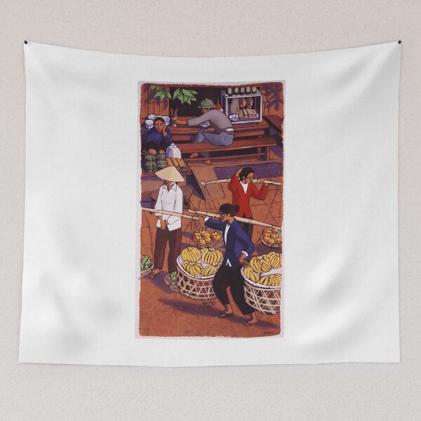 Item preview, 17 Women Carrying Baskets in Vietnamese Market designed and sold by AntoniaHarrison.