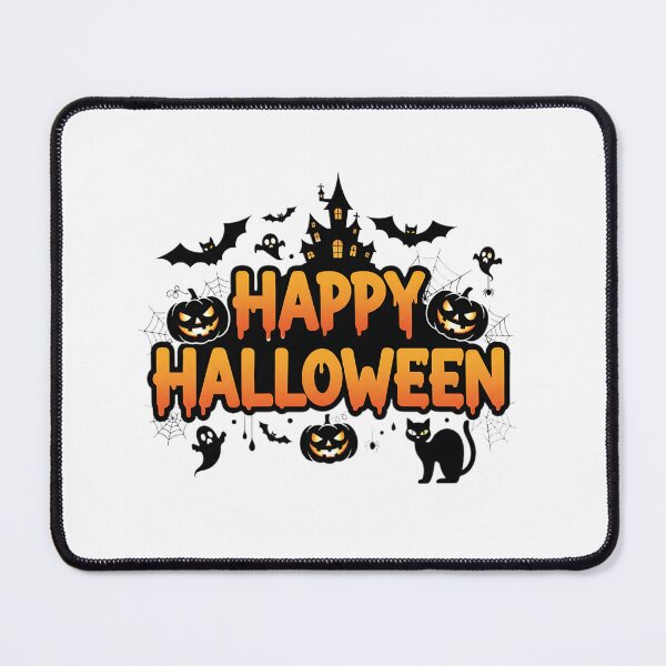 Item preview, Happy Halloween Haunted Castle Illustration with Pumpkins and Flying Bats Vector Art designed and sold by hafizurart.