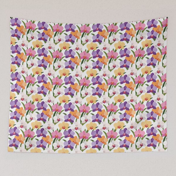 Item preview, Seamless Tropical Orchid Pattern – Multicolor Exotic Floral Design designed and sold by WojcikDesigners.