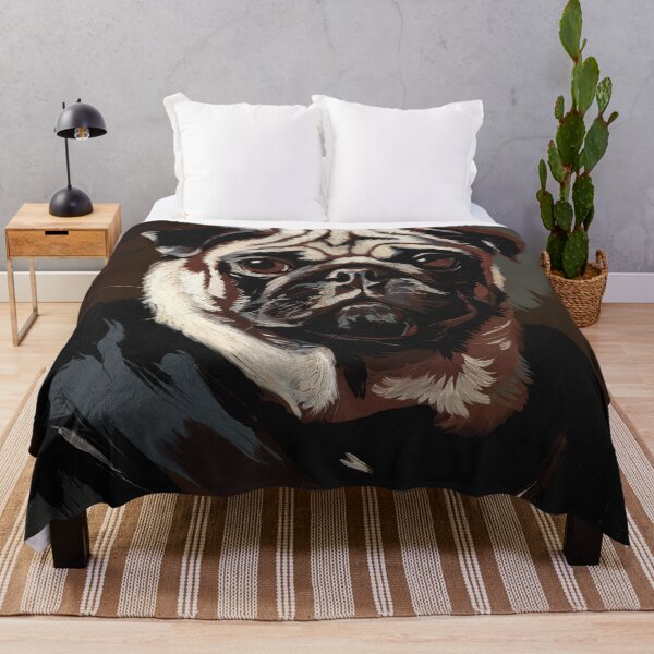 Item preview, Moody Pug Portrait Wall Art – Dramatic Pet Canvas Print designed and sold by jazzyfunky.