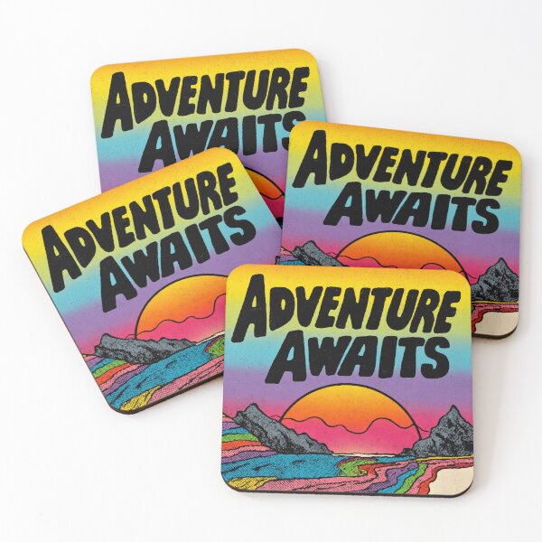 Item preview, Adventure Awaits Psychedelic Sunset Mountains & River - Retro ｜Wanderlust designed and sold by BlissxPals.