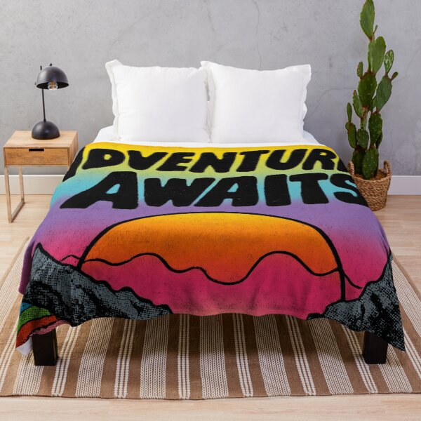 Item preview, Adventure Awaits Psychedelic Sunset Mountains & River - Retro |Wanderlust designed and sold by BlissxPals.