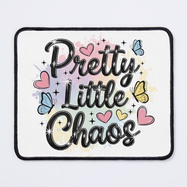 Item preview, Pretty Little Chaos Quote. Pastel Aesthetic Girly Design with Butterflies and Hearts designed and sold by Aarvya Fashion Club ( A.F.C ).