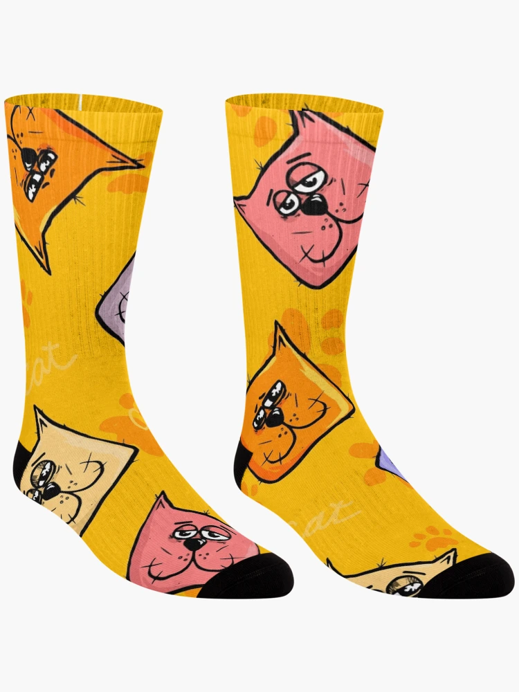 Thumbnail 3 of 5, Socks, Cat- Cartoon pattern -Colourful designed and sold by RWT-Design.