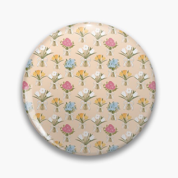 Item preview, Seamless Floral Bouquet Pattern – Colorful Flowers with White Ribbon designed and sold by WojcikDesigners.