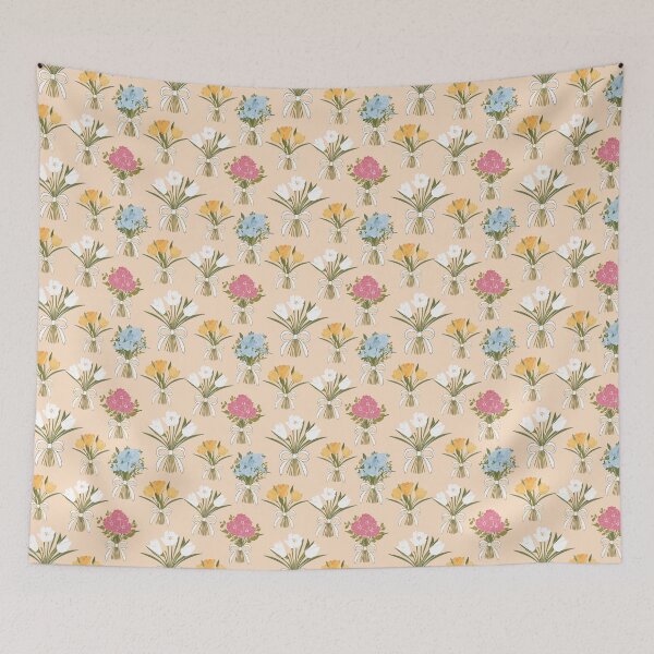 Item preview, Seamless Floral Bouquet Pattern – Colorful Flowers with White Ribbon designed and sold by WojcikDesigners.