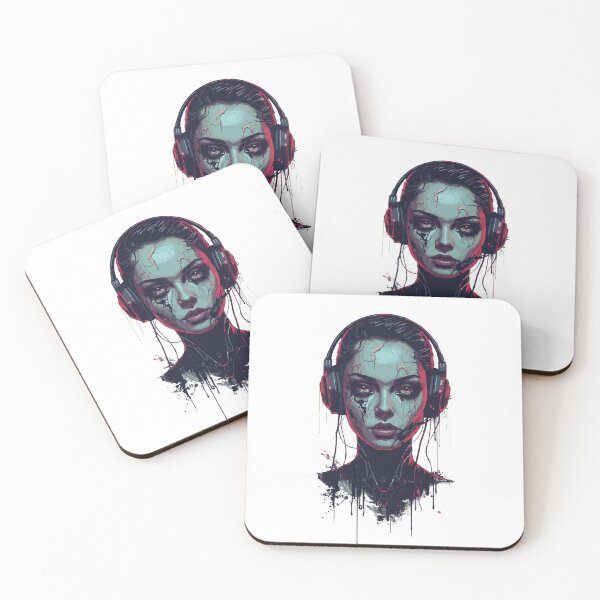 Item preview, Cyberpunk Female Android – Futuristic Neon Artwork designed and sold by BrightThreadBB.