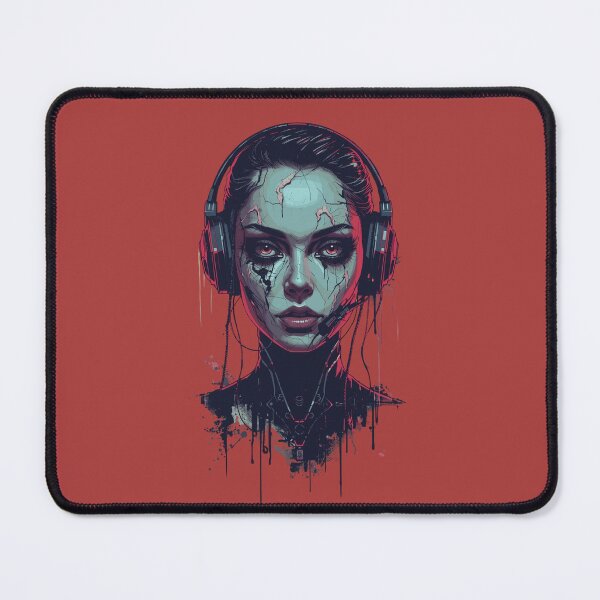Item preview, Cyberpunk Female Android – Futuristic Neon Artwork designed and sold by BrightThreadBB.