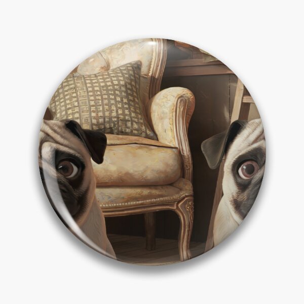 Item preview, Vintage Pug Pair Wall Art – Classic Two Dogs Canvas Print designed and sold by jazzyfunky.