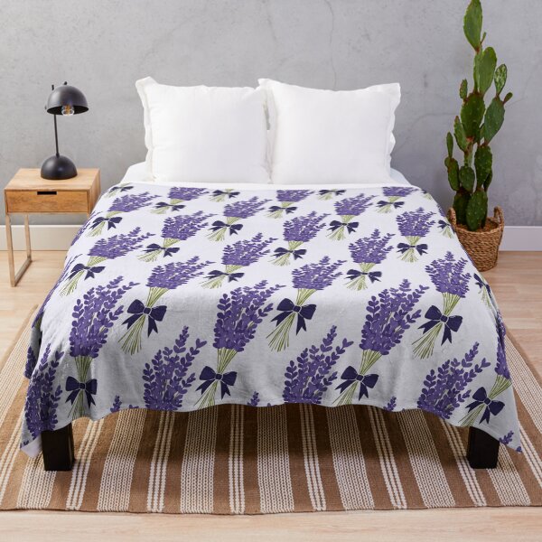 Item preview, Seamless Lavender Bouquet Pattern – Purple Flowers with Dark Ribbon designed and sold by WojcikDesigners.