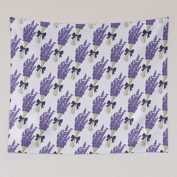 Item preview, Seamless Lavender Bouquet Pattern – Purple Flowers with Dark Ribbon designed and sold by WojcikDesigners.