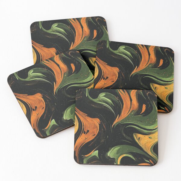 Item preview, Swirling Abstract in Green and Orange Pattern designed and sold by HausKatz.