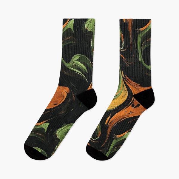 Item preview, Swirling Abstract in Green and Orange Pattern designed and sold by HausKatz.