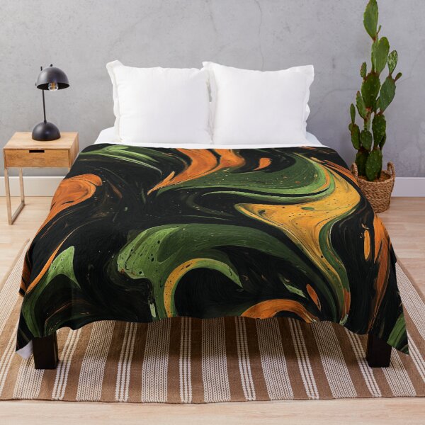 Item preview, Swirling Abstract in Green and Orange Pattern designed and sold by HausKatz.