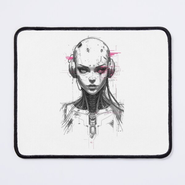 Item preview, Pencil Sketch Male Android – Sci-Fi Futuristic Artwork designed and sold by BrightThreadBB.
