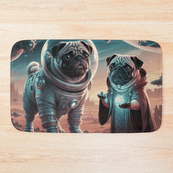 Item preview, Space Pug Astronaut Wall Art – Cosmic Dog Canvas Print designed and sold by jazzyfunky.