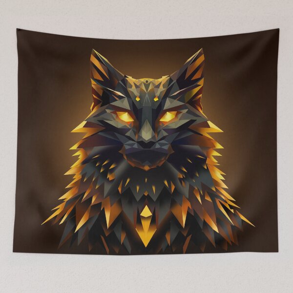 Item preview, Epic Golden Cat — Low Poly Halloween Style designed and sold by InFrameVision.