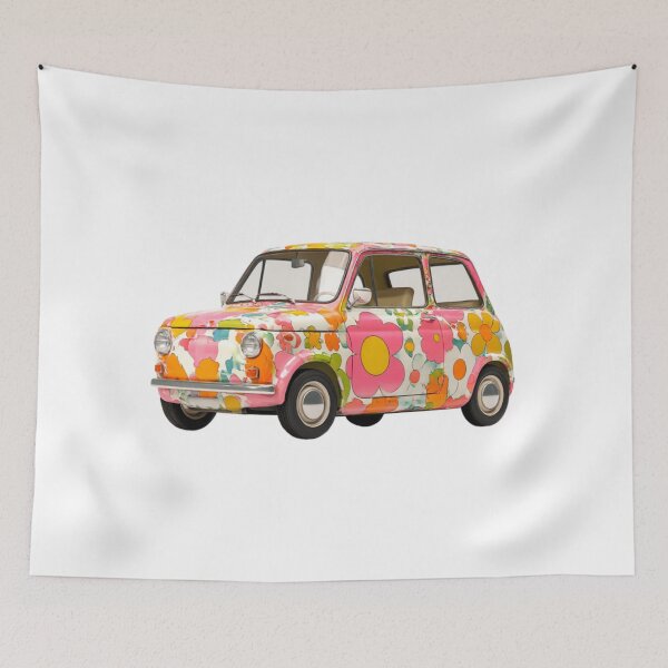 Item preview, Retro Flower Power Car – Colorful Vintage Ride designed and sold by casualnature.