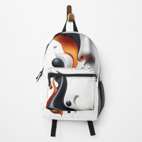 Item preview, Surreal Abstract Face Art - Bold Black Orange Aesthetic Expression designed and sold by Kruti Collection.